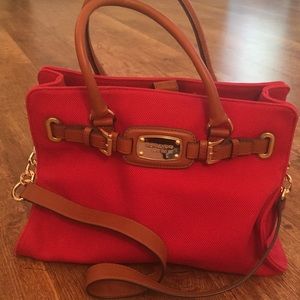 Michael Kors Red textured Purse